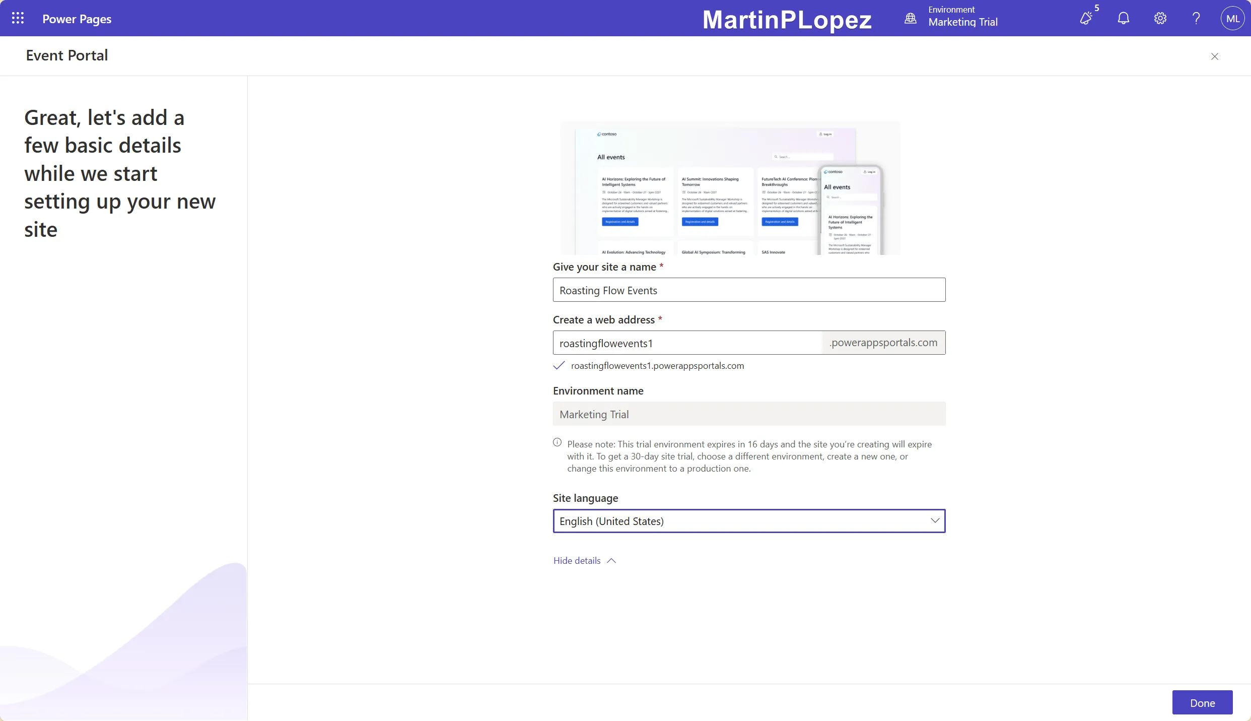 Template provisioning