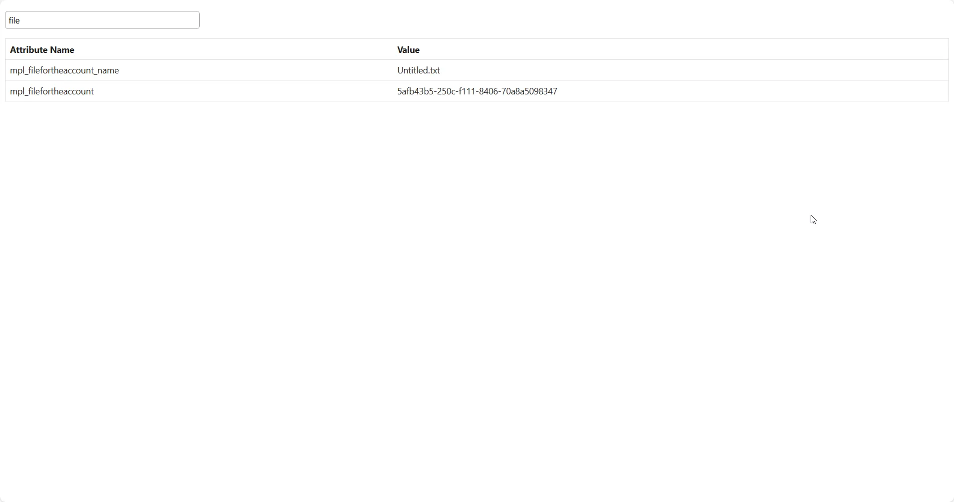 File Column in the API