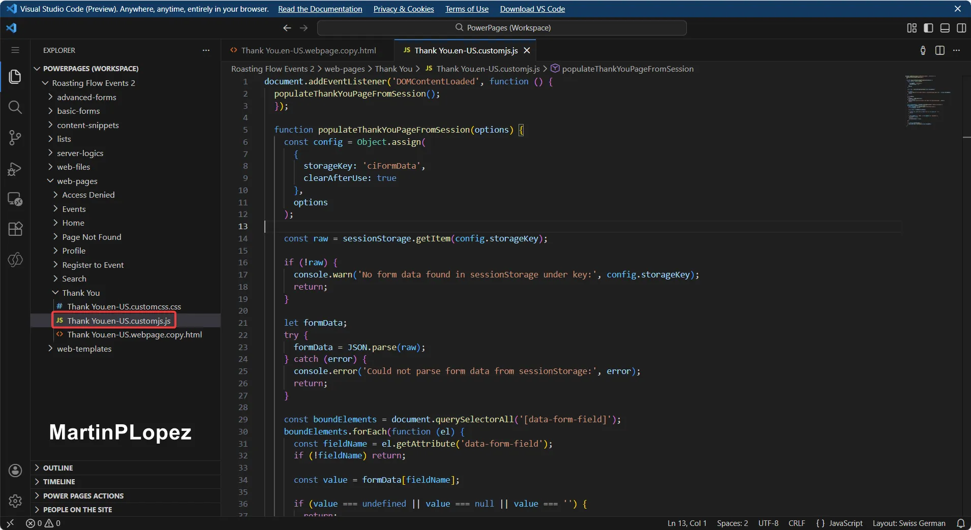 VSCode for Power Pages
