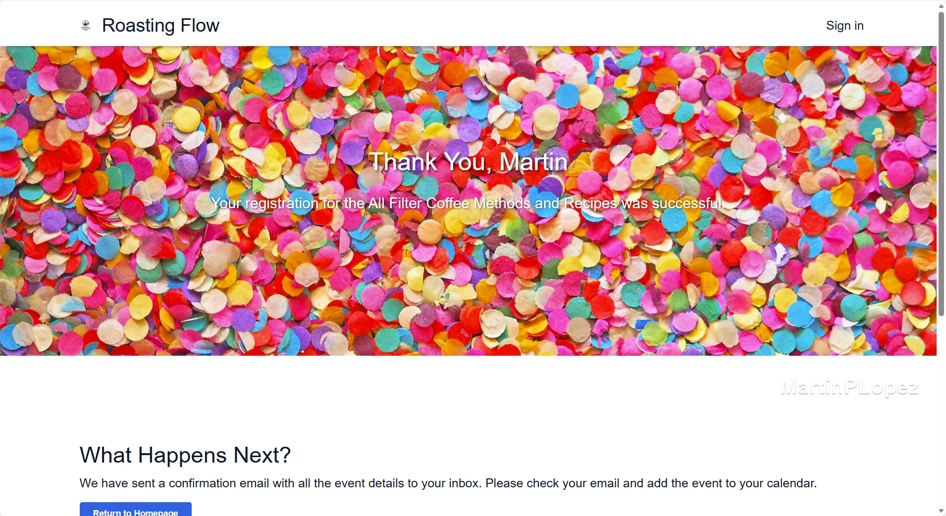 Custom Thank You Message